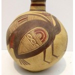 Latin American Sd Original Ceramic Pottery Pitcher w Bird & Snake Designs 12 T - B0E097N59