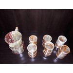 Onyx Marble Jag & Glass Set,Beer Pitcher with 6 Glass Hand Carved,Decorative, - BJLS8F6ZI