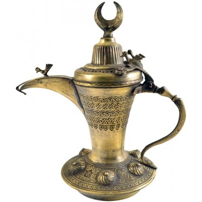 Ottoman Magnificient Totally Handmade Decorative Copper Pitcher Turkish Arabian Pot Dallah - B803E21DW