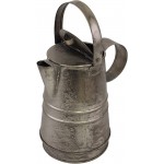 Stonebriar Decorative Antique Silver Metal Drinking Pitcher with Handle and Lid Rustic Industrial Home Decor Accents - BFGTENH8B