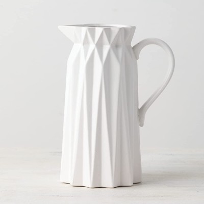 Sullivans Ceramic Origami Glossy White Decorative Ceramic Pitcher CM2865 - BP42602CA