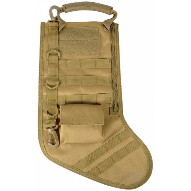 Tactical Christmas Stocking Bag Military Dump Drop Magazine Storage Bag EDC Molle Pouch for Christmas Ornament Decoration Gifts for Veterans Military Patriotic and Outdoorsy People Tan - B1FFZADK9