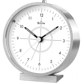 Bulova B6844 Flair Alarm Clock Silver - BTF0AH0W7