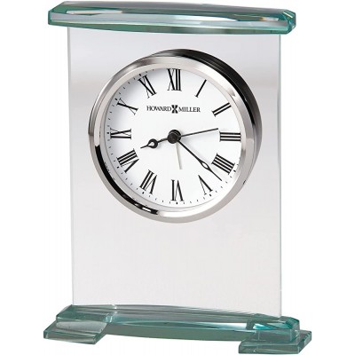 Howard Miller Augustine Table Clock 645-691 – Modern Glass Bracket Home Decor with Quartz Alarm Movement - B096R9VIK