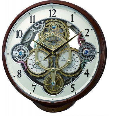 Rhythm Clocks "Widget" Magic Motion Clock Woodgrain - BSKH8RJ64