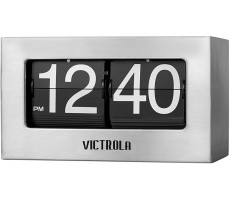 Victrola VC-450-SLV Flip Clock Small Silver - BJOT4BK7Q