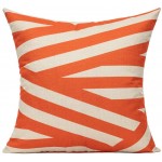 All Smiles Outdoor Patio Throw Pillow Covers Cases Indoor Furniture Decorative Cushion 18x18 Set of 4 for Home Porch Chair Couch Sofa Living Room Geometric Orange - B7KIQFZ5K