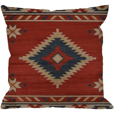 HGOD DESIGNS Vintage Southwest Native American Throw Pillow Case,Cotton Linen Cushion Cover Square Standard Home Decorative for Men Women 18x18 inch Red … - BF7JI4Q88