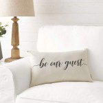 Meekio Farmhouse Pillow Covers with Be Our Guest Quote 12 x 20 Farmhouse Rustic Décor Lumbar Pillow Covers with Saying Guest Room Décor - BMCXFHHTB