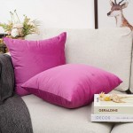 YOUR SMILE Pack of 2 Velvet Pure Color Pillow Covers Decorative Square Pillowcase Soft Solid Cushion Case for Sofa Bedroom Car Pink 18''x18'' - B9KGTRT78