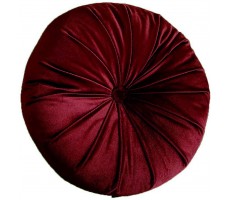 Elero Throw Pillow Round Velvet Pleated Round Floor Pillow Decoration for Couch Chair Bed Car Red - BQWWC6TSK