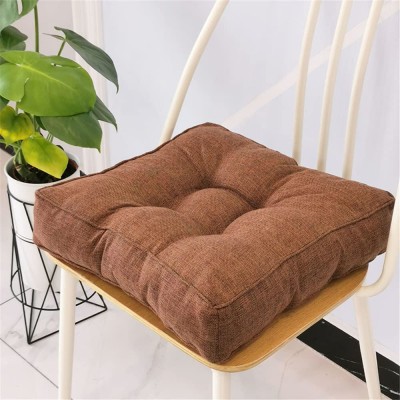 houpu Square Floor Seat Pillows Cushions Soft Thicken Yoga Meditation Cushion Linen Tatami Floor Pillow Reading Cushion Chair Pad Casual Seating for Adults & Kids Brown,15.7'' x 15.7'' - BR824UV5J