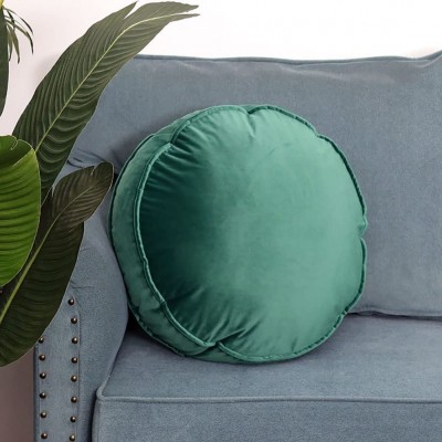 Round Floor Pillow Cushion Stereoscopic Japanese Style Cotton Large Velvet Meditation Teieas Pillow Throw Pillow Stuffed Pouf with Removable Cover for Living Room Balcony Outdoor Green - BU3XHNCJ7