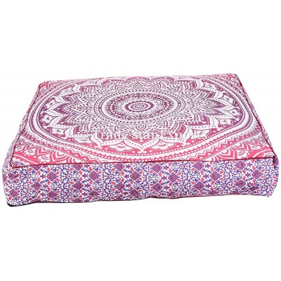 Square Mandala Floor Pillow Baby Bed Cushion Cover Large Meditation Pillow Box Cushion Cover Ethnic Pillow Case,Boho Pillow Shams Indian Pillow cover Decorative Ottoman Pouf Pattern 6 - BQJ24D3W3
