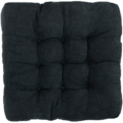 YIZIPADS Large Floor Pillow Square Tufted Velvet Floor Cushion for Balcony Bedroom Tatami Living Room Patio Seat Cushion 21 X 21 Inches Thick 4 Inches Black - B7NVG1WBT