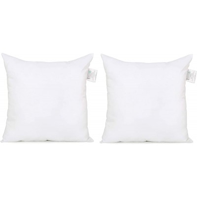 Acanva Down Alternative Throw Pillow Inserts Hypoallergenic Square Soft Form Stuffer Decorative Cushion Sham Filler 20 x 20 White 2 Count - BNH5S3PI9