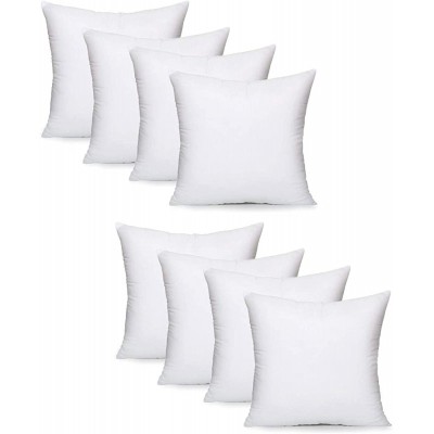 CABAX Premium Square Sham Stuffer Hypo-Allergenic Poly Pillow Form Insert White 18" L x 18" W 8 Pack - BE60BD8BC