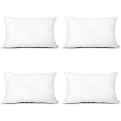 EDOW Throw Pillow Inserts Set of 4 Lightweight Down Alternative Polyester Pillow Couch Cushion Sham Stuffer Machine Washable. White 12x20 - BSSAKBKJ8