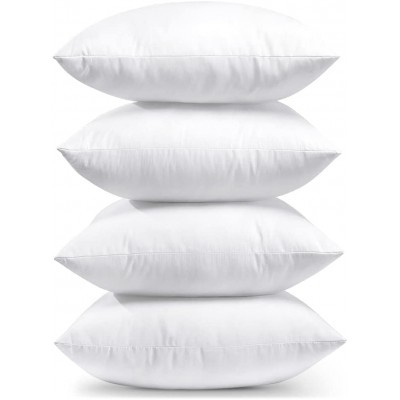 OTOSTAR Premium Throw Pillows Insert 18x18 Inch Pillow Inserts Set of 4 Square Interior Bedding Decorative Sofa Throw Pillow Inserts for Couch Bed Sham Cushion Stuffer Pillow White,18''x18'' - B2Q8J030Z
