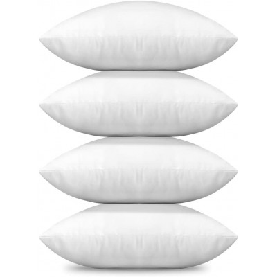 OTOSTAR Throw Pillows Inserts 18x18 Inches Set of 4 Square Form Cushion Stuffer for Couch Sofa Bed Indoor Decorative Pillows Inserts White - BRK8G7HI3