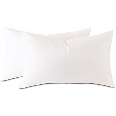 Plankroad Home Décor 22x38 Hypoallergenic Luxury 100% Small Feather Rectangular King Pillow Insert 100% Cambric Cotton Shell Never Vacuum-Packed Odorless Made in USA Set of 2 - BNJ1CCV10