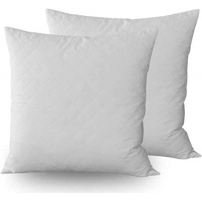 Premium Duck Down Feather Throw Pillow InsertsSet of 2-100% Cotton Cover Square,Luxury Soft Plush,Premium Stuffer Down,Hand Wash - BTZNCQ2S8
