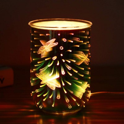 Exceart Aroma Diffuser Lamp Dragonfly Pattern 3D Glass Fragrance Lamp night light Scented Candle Holder for Store Home Shop Dorm party supplies Gift - BRZN936KQ