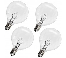 HEKALU （4 Pack） Wax Warmer Bulbs 40Watt G50 Bulbs for Full-Size Scentsy Warmers E12 Incandescent Candelabra Base Clear Light Bulbs for Candle Wax Warmer 4 Pack - BDB58UCT1