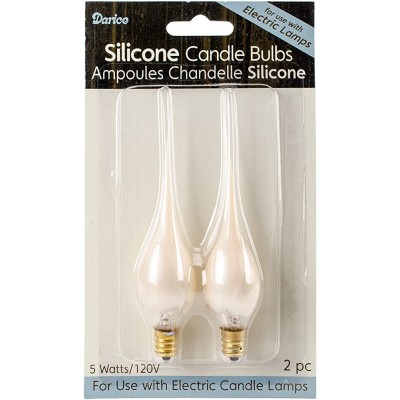 Darice 70963 5 watt 120 volt Candelabra Screw Base Pearlized Silicone 2 pack Christmas Light Bulbs - BJY7J2T03