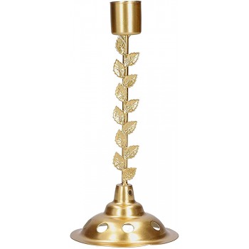 Shoichio Decorative Candlestick Candlestick Durable and Wear‑Resistant European Style with Delicate Leaf Decoration for Desktop Decoration - B44K26NIF