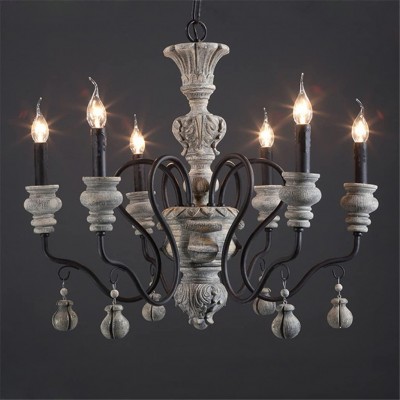 Demeanor LED Chandeliers Creative Retro Dining Room Living Room Bedroom Simples Candle Chandelier Lamps Resin+Iron Size : 8 Heads - BG0Q7RH5M