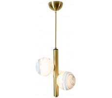 TAIYYLU 3 Glass Balls Chandelier Modern Nordic Fantasy Planet Droplight Dining Room Bedroom Bedside Pendant Lamp with Adjustable Cord Ceiling Hanging Lamp - B889B6GM0