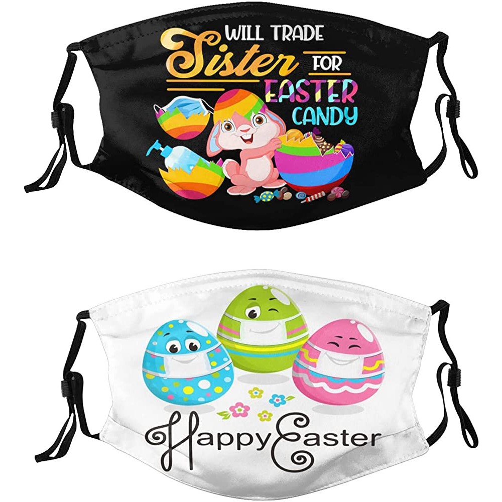 Easter Bunny Face Mask for Adults Will Trade Sister for Easter Candy,Easter Gift Reusable Adjustable Decorative Face Covers - BUMU9HWRD