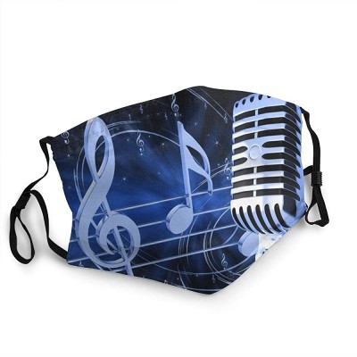 Microphone with Musical Notes Mouth Face Masks Mouth Cover for Men and Women - BHIVVS47W