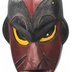 NOVICA Copper and Wood Ghanaian Decorative Mask Multicolor 'Grinning Face' - BADXM713J