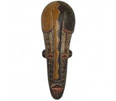 NOVICA Decorative Akan Large Wood Mask Black 'Beauty Queen' - BAWH7XGH7