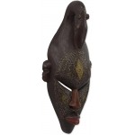 NOVICA Decorative Ghanaian Aluminum and Sese Wood Mask Brown Young Strength' - B5WZ9814T