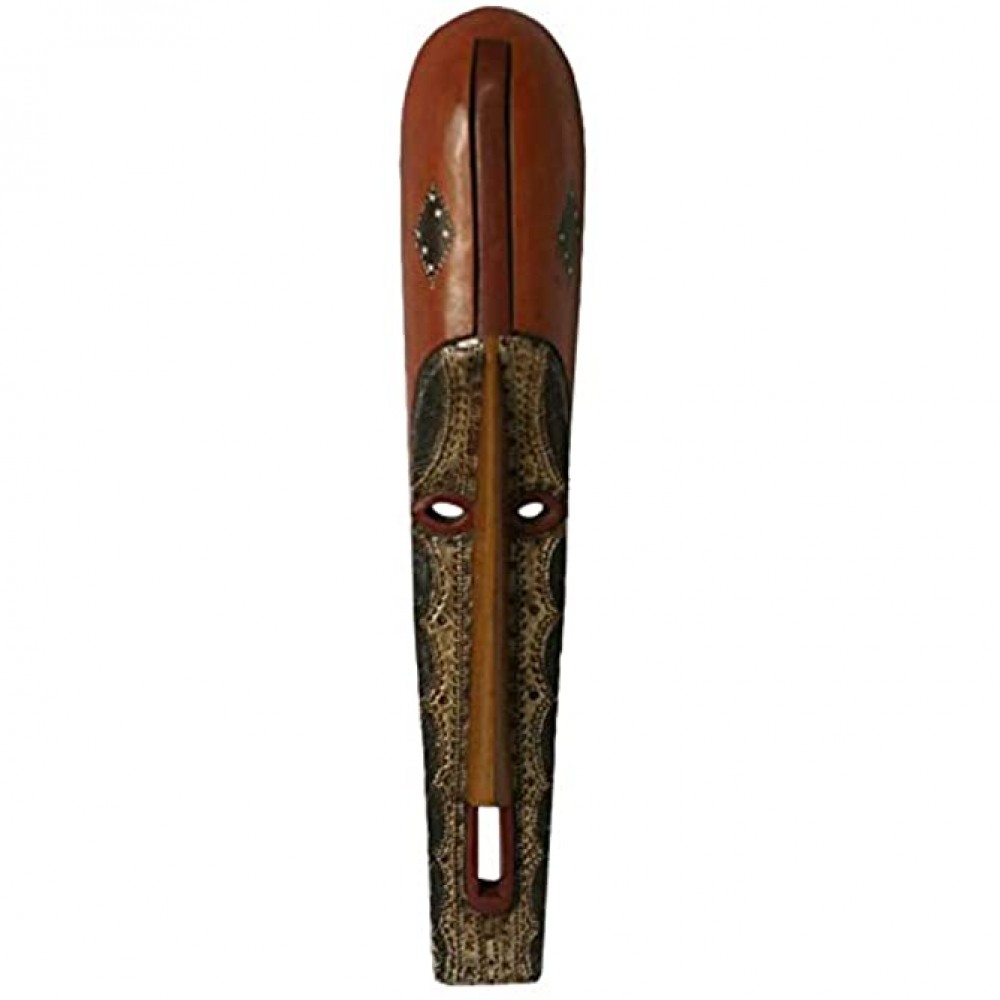 NOVICA Decorative Ghanaian Large Wood Mask Red 'Fanti Girl' - BHBVCDB1S
