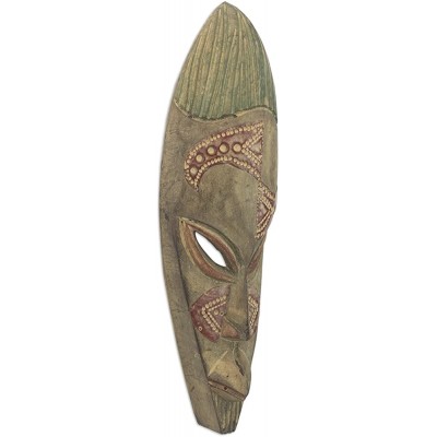 NOVICA Decorative Handcrafted Large Wood Mask Green 'Great Expectations' - BEXED85JE