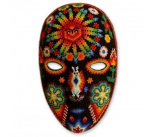 NOVICA Decorative Huichol Papier Mache Mask Multicolor 'Father Sun' - BLFL7E8AF