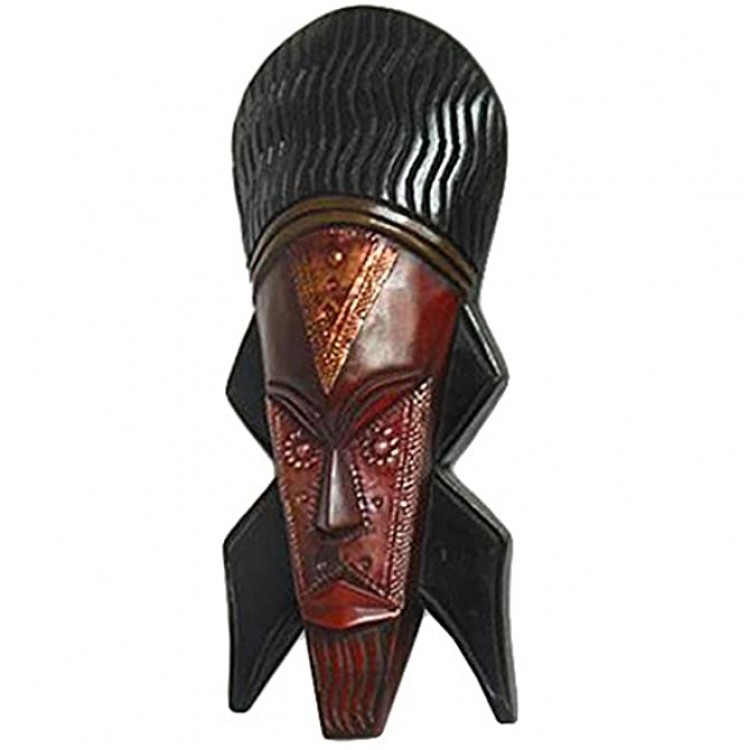 NOVICA Decorative Large Wood Mask Red 'Good Service' - B2ZQR0EKS