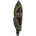 NOVICA Decorative Wood Cultural Mask Black and Green 'Long Saaje' - BOFLHTHIV