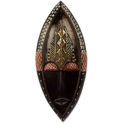 NOVICA Decorative Wood Mask Brown - BDK79ASBY