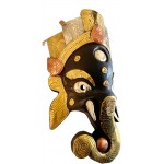 QT S Ganesh Hand Crafted Wooden Mask for Wall Décor Son of Lord Shiva Ganesh for Luck Success & Prosperity Home Patio Office Gift Wall Hanging Decorative Wooden Mask Handmade in Nepal - BKKRF69IV