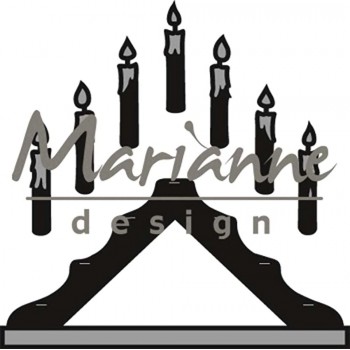 Marianne Design Craftables Candle Bridge Die Metal Grey 14.1 x 11.4 x 0.2 cm - BXW43VFN7