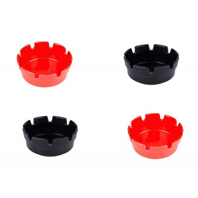 4" Ashtrays Assorted Pack of 4ct 2 Black and 2 Red - BC9KL9KTE