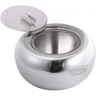 Ashtray Newness Stainless Steel Modern Tabletop Ashtray with Lid Cigarette Ashtray for Indoor or Outdoor Use Ash Holder for Smokers Desktop Smoking Ash Tray for Home office Decoration - BS76U5NAN