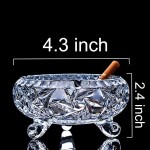 Glass Ashtray for Cigarettes Heavy Outdoor Crystal Ashtray for Weed Decorative Modern Ash tray with Three Leg Small Portable Cute Home Ashtrays - B3LS95IJ7
