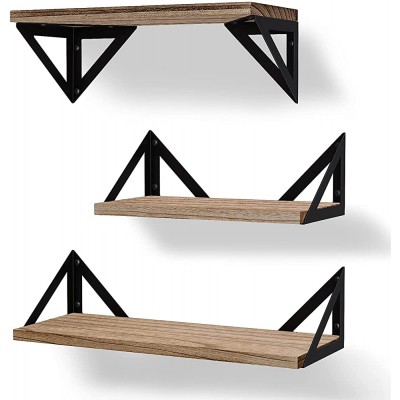 BAYKA Wall Shelves for Bedroom Decor Rustic Wood Floating Shelves for Living Room Wall Mounted Hanging Shelving for Bathroom Laundry Room Kitchen Wall Storage Small Wall Shelf for Plants Books - BOPKD58WQ