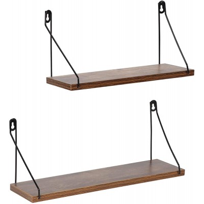 Brand – Pinzon Floating Shelves for Wall Storage Wall Mounted Shelf for Bedroom Living Room Bathroom Kitchen Brown Set of 2 - B0GIM9RMD